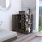 Tuhome Bar Cart, Two External Shelves, Four Casters, Six Built-in Wine Rack, Single Door Cabinet, Espresso MLC3988 - alternate 1